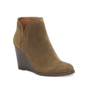 Lucky Brand Ankle Bootie Suede Yimina Green Size 8.5